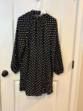 H&M Black Dress with White Polka Dots